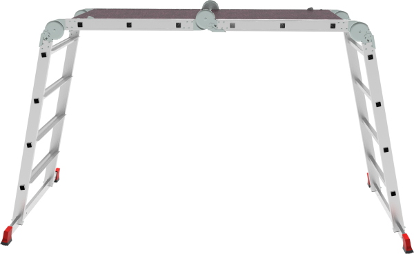 Лестница-трансформер профессиональная 2х3+2х4 ступеней 80 мм с помостом ширина 650 мм NV3335 Новая высота 3335234