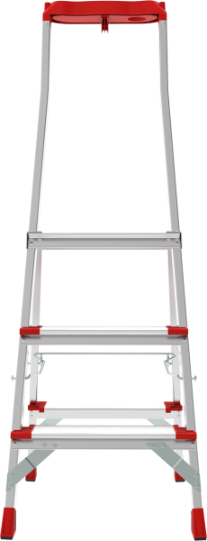 Стремянка профессиональная алюминиевая 3 ступени с большой площадкой и органайзером NV3138 Новая высота 3138103