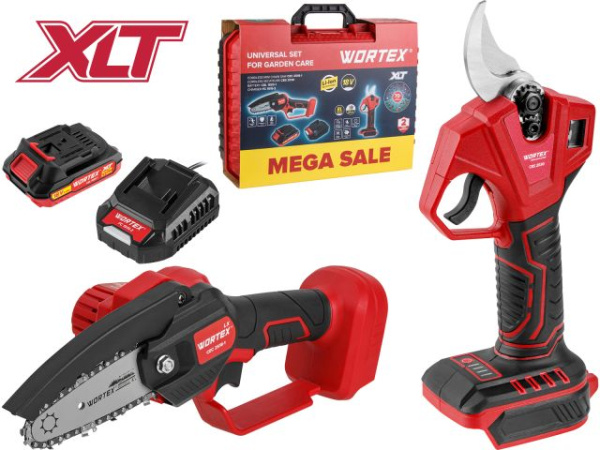 Набор Аккумуляторный инструмента WORTEX мини-пила + секатор в чем. ALL1 XLT SET СКИДКА -28% 