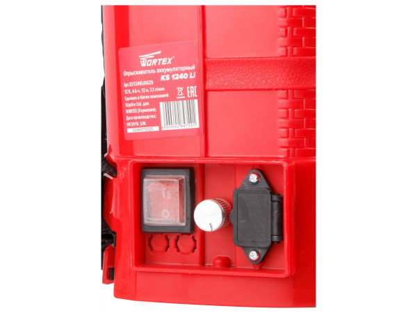 Аккум. опрыскиватель WORTEX KS 1240 Li (12 л., 3.8 бар, 12 В, 1 акк., 4.0 А/ч Li-Ion)