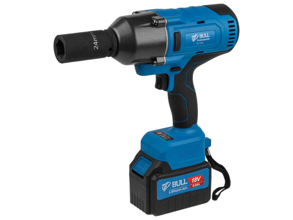 Аккум. ударный гайковерт BULL SC 1801 в кор. (18.0 В, БЕЗ АККУМУЛЯТОРА И ЗУ, тип посадки 3/4 ", 1000 Нм, вес 3.3 кг)