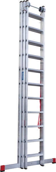 Лестница индустриальная алюминиевая трехсекционная 3x11 ступеней NV5230 Новая высота 5230311