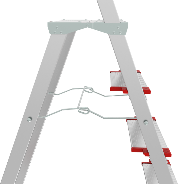 Стремянка профессиональная алюминиевая 3 ступени с большой площадкой и органайзером NV3138 Новая высота 3138103