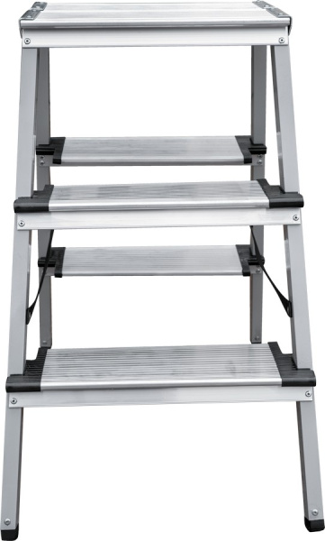 Стремянка алюминий-сталь 2x3 ступени 130 мм с площадкой 260 мм NV1147 Новая высота 1147203