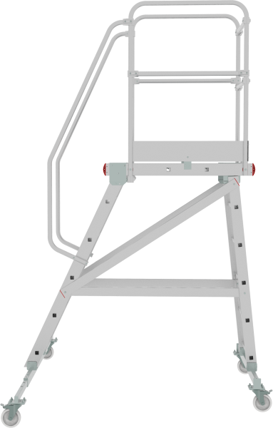 Индустриальная передвижная лестница-подмости 6 ступеней с платформой и ограждением NV5510 Новая высота 5510106