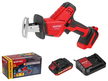 Аккум. сабельная пила WORTEX CSR 1018 E в кор. с акб и з/у ALL1