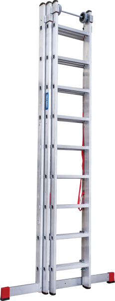 Лестница индустриальная алюминиевая трехсекционная 3x9 ступеней NV5230 Новая высота 5230309