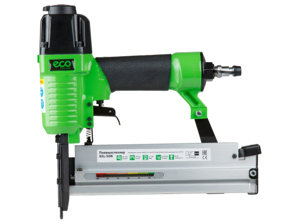Пневмостеплер ECO ASL-50N (гвозди/скобы 18GA, 4-7 бар, 0.8 л/удар, гвоздь 50 мм макс, скоба 40 мм макс, магазин 100 шт)