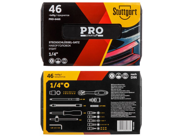 Набор головок и бит 46пр. 1/4" PRO STARTUL STUTTGART (PRO-046S)