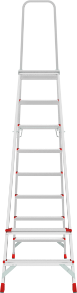 Стремянка профессиональная алюминиевая 8 ступеней с большой площадкой NV3130 Новая высота 3130108