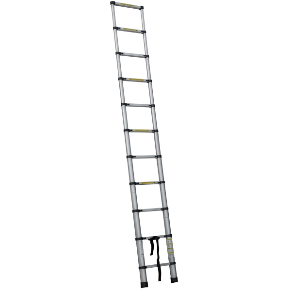 Лестница телескопическая 3,2 м односекционная алюминиевая 11 ступеней Новая Высота 2211111ТЛ