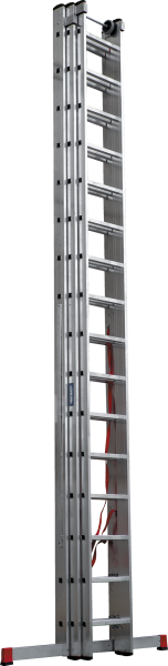 Лестница индустриальная алюминиевая трехсекционная 3x16 ступеней NV5230 Новая высота 5230316