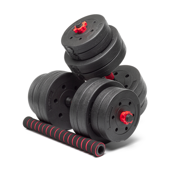 Набор композитных гантелей AMETIST 30 кг с соединительным грифом