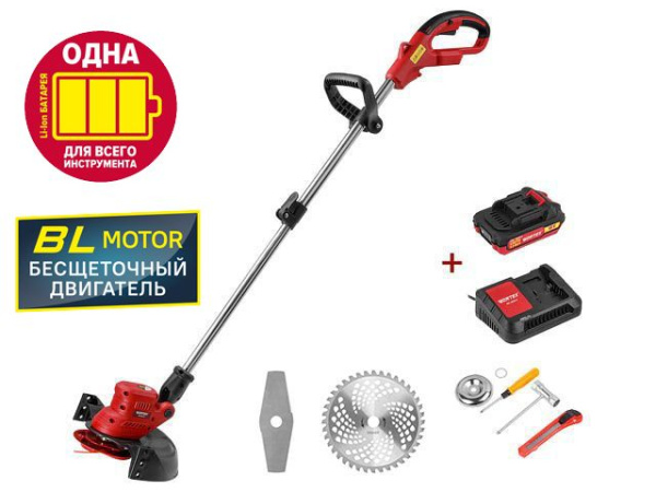 Триммер аккум. WORTEX TB 3018 AT с акб и зу  ALL1 МЕГА АКЦИЯ 