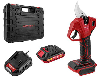 Аккумуляторный секатор WORTEX CBS 2030 в чем. ALL1 SET, БЕСЩЕТ., 18 В, ветки до 28 мм 