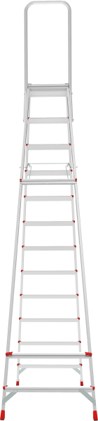 Стремянка профессиональная алюминиевая 12 ступеней площадка 350х260 мм дуга безопасности 800 мм NV3136 Новая высота 3136112
