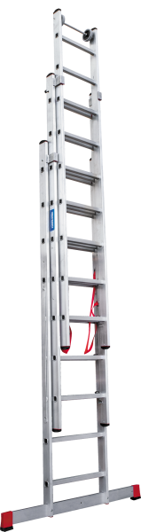 Лестница индустриальная алюминиевая трехсекционная 3x9 ступеней NV5230 Новая высота 5230309