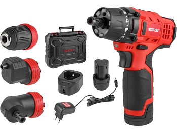 Аккумуляторный дрель-шуруповерт WORTEX BD 1215 LiSET в чем. + 2 насадки, 12 В, 30 Н*м, 2х1.5 А*ч, БЗП 10 мм 