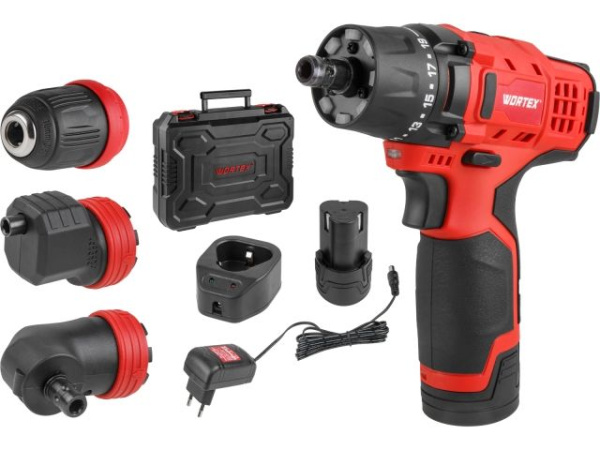 Аккумуляторный дрель-шуруповерт WORTEX BD 1215 LiSET в чем. + 2 насадки, 12 В, 30 Н*м, 2х1.5 А*ч, БЗП 10 мм 