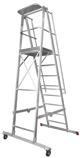 Индустриальная передвижная складная лестница-стремянка с платформой 8 ступеней NV5540 Новая высота 5540108