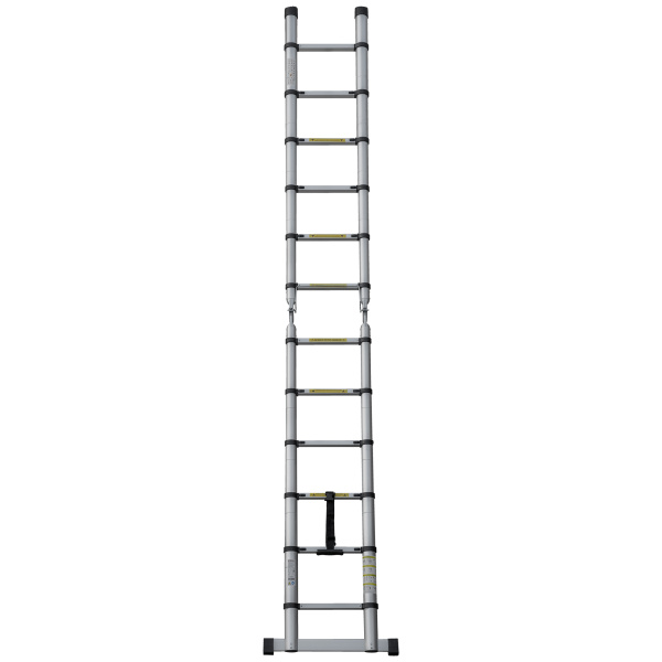 Лестница телескопическая 3,8/1,9 м двухсекционная алюминиевая 2x6 ступеней Новая Высота 2311206ТЛ