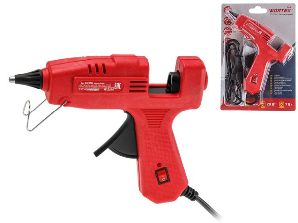 Пистолет клеевой WORTEX LX GG 0710-3 в блистере 