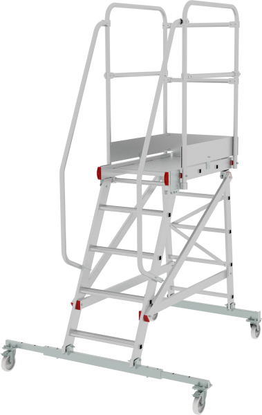 Индустриальная передвижная лестница-подмости 5 ступеней с платформой и ограждением NV5510 Новая высота 5510105