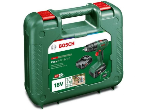 Аккумуляторная дрель-шуруповерт BOSCH EasyDrill 18V-40 в кейсе 