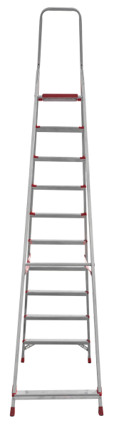 Стремянка профессиональная алюминиевая 10 ступеней 80/130 мм NV3112 Новая высота 3112110