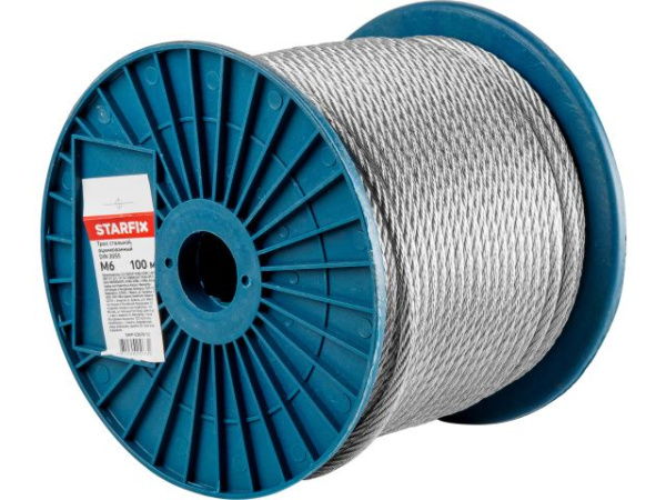 6 мм Трос стальной оцинк. DIN 3055 (бухта 100 м)