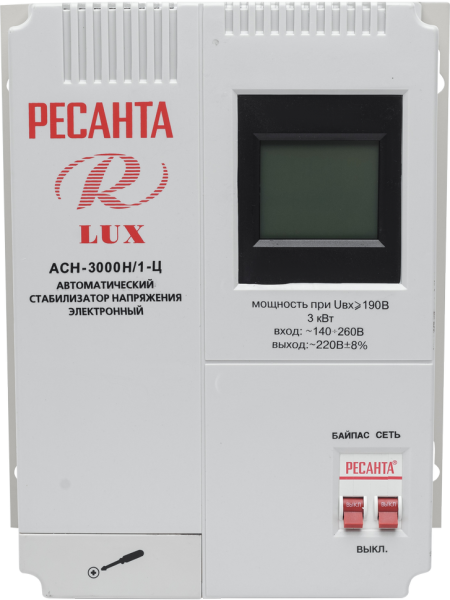 Стабилизатор АСН- 3 000Н/1-Ц Ресанта Lux