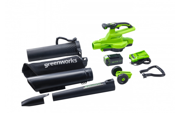 Воздуходув-садовый пылесос б/щ Greenworks GD40BVII 40В