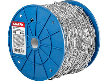 М2 Цепь сварная длиннозвенная оцинк. DIN 763 (бухта 80 м)