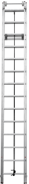 Лестница индустриальная двухсекционная с тросовой тягой 2x14 ступеней NV5240 Новая высота 5240214