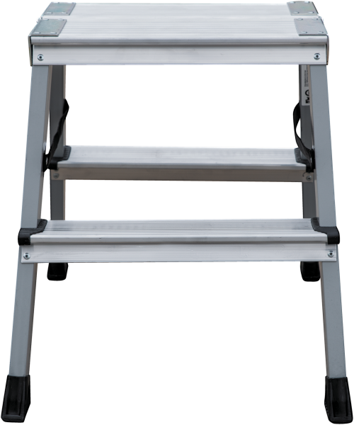 Стремянка алюминий-сталь двухсторонняя 2x2 ступени с площадкой 260 мм NV2140 Новая высота 2140202