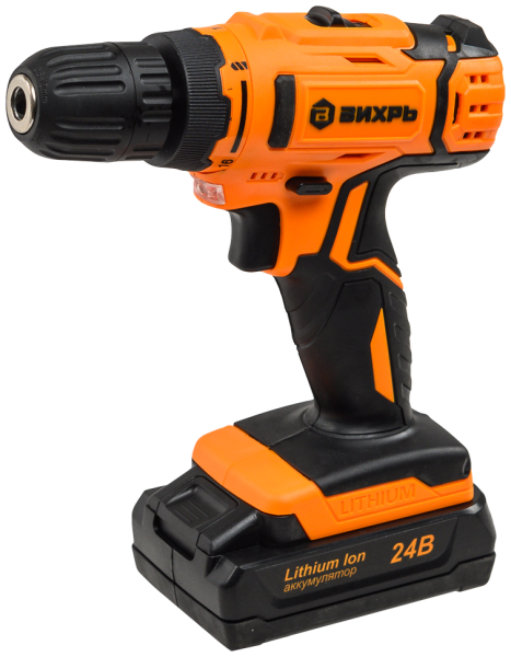 Дрель-шуруповерт аккумуляторная ДА-24Л-2к (2,0 А/ч) Вихрь