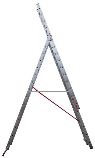 Лестница профессиональная алюминиевая 3х15 ступеней трёхсекционная NV3231 Новая высота 3231315