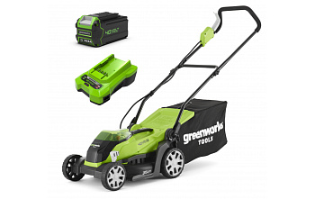 Газонокосилка аккумуляторная Greenworks G40LM35K4 35см 40В (в комплекте АКБ 4 А/ч + ЗУ)