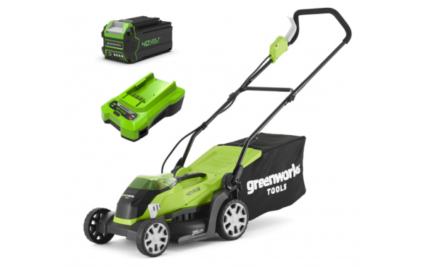 Газонокосилка аккумуляторная Greenworks G40LM35K4 35см 40В (в комплекте АКБ 4 А/ч + ЗУ)