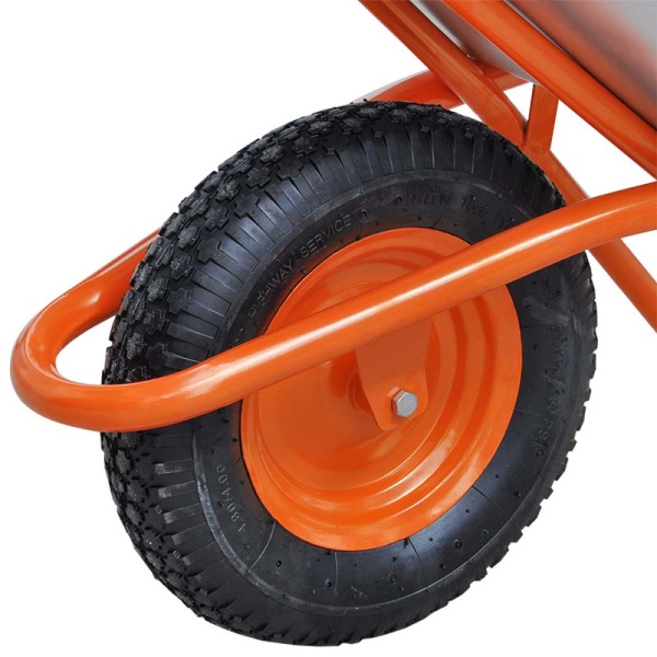 Тачка строительная BRADO 130 expert PRO  (до 130 л, до 300 кг, 1x4.00-8, пневмо, ось 16*100)