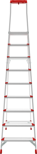 Стремянка профессиональная алюминиевая 9 ступеней с большой площадкой и органайзером NV3138 Новая высота 3138109