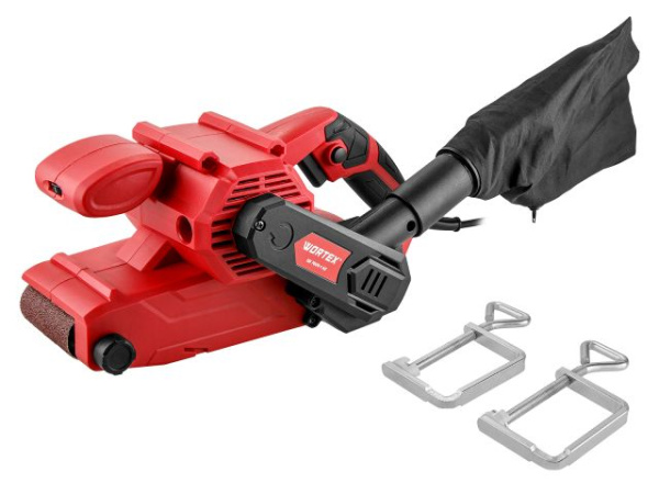 Ленточная шлифмашина Wortex SB 7609-1 AE в кор. 900 Вт, лента 76х533 мм, крепление к столу 