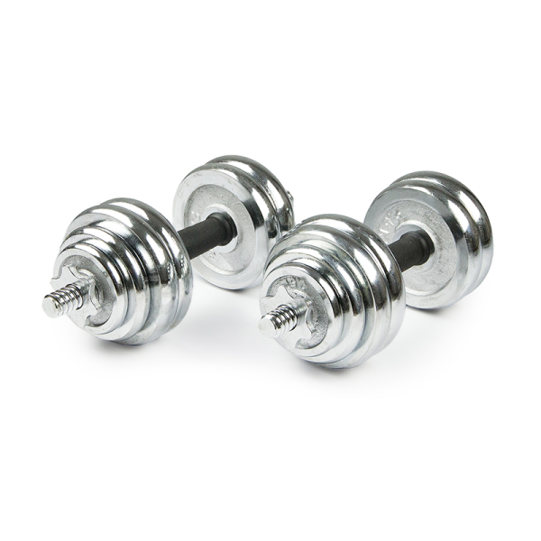 Набор гантелей хромированных AMETIST в чемодане 30 кг