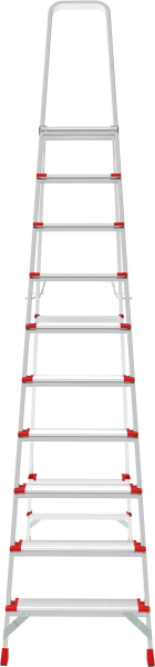 Стремянка профессиональная алюминиевая 10 ступеней площадка 350х260 мм  NV3137 Новая высота 3137110
