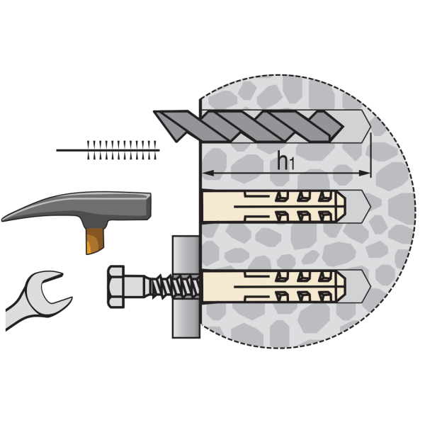 4x20 мм набор дюбелей PND НЕЙЛОН (100 шт.) /аналог Sormat NAT/