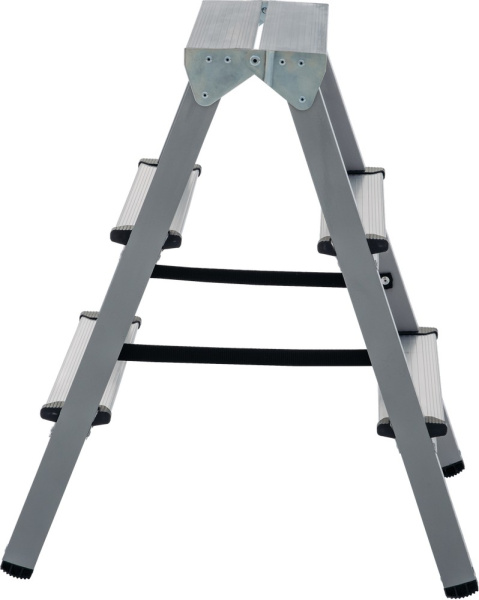 Стремянка алюминий-сталь двухсторонняя 2x3 ступени NV1140 Новая высота 1140203