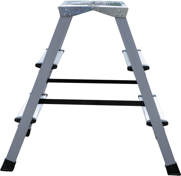Стремянка алюминий-сталь двухсторонняя 2x3 ступени с площадкой 260 мм NV2140 Новая высота 2140203