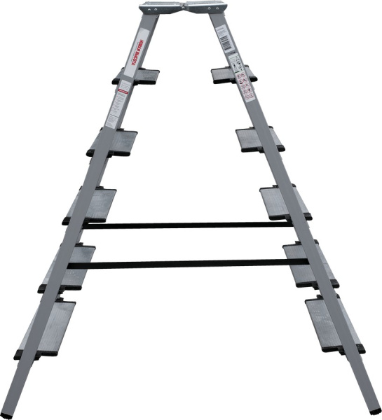 Стремянка алюминий-сталь 2x6 ступеней 130 мм с площадкой 260 мм NV1147 Новая высота 1147206