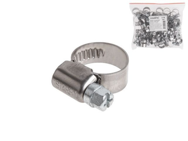 8-16 мм Хомут червячный нерж.сталь W2 (50 шт.)