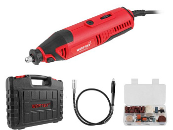 Гравер электрический WORTEX LX MG 3214-1 E в чем.+аксессуары 130 Вт,10000-35000 об/мин,цанги 3,0/3,2 